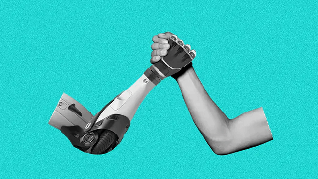 robot and human arm arm wrestling