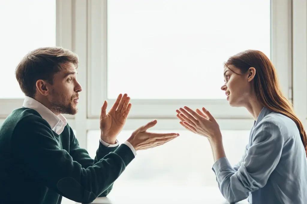 Two colleagues in a respectful debate